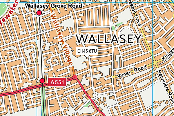 CH45 6TU map - OS VectorMap District (Ordnance Survey)