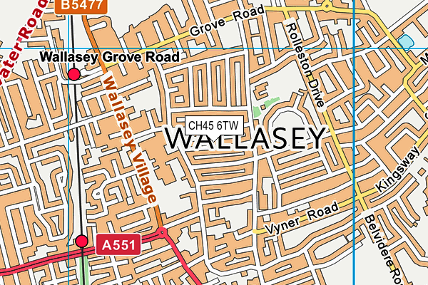 CH45 6TW map - OS VectorMap District (Ordnance Survey)