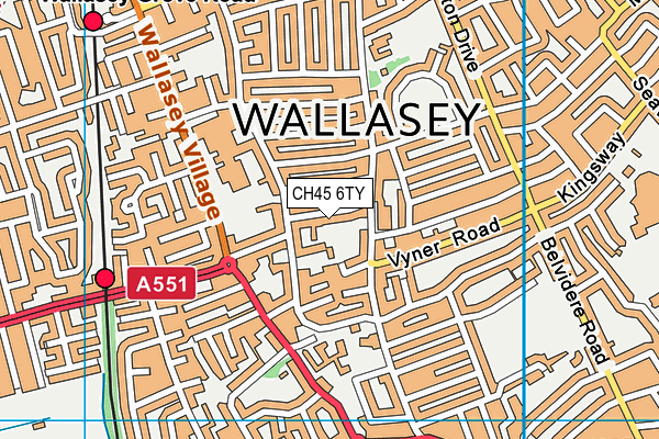 CH45 6TY map - OS VectorMap District (Ordnance Survey)