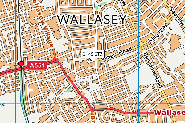 CH45 6TZ map - OS VectorMap District (Ordnance Survey)