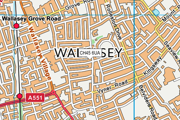 CH45 6UA map - OS VectorMap District (Ordnance Survey)