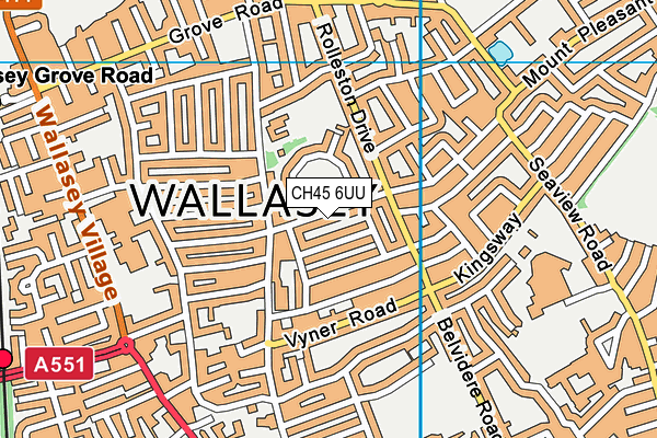 CH45 6UU map - OS VectorMap District (Ordnance Survey)