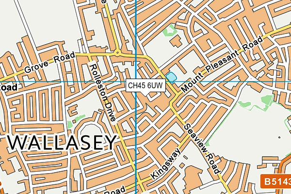 CH45 6UW map - OS VectorMap District (Ordnance Survey)