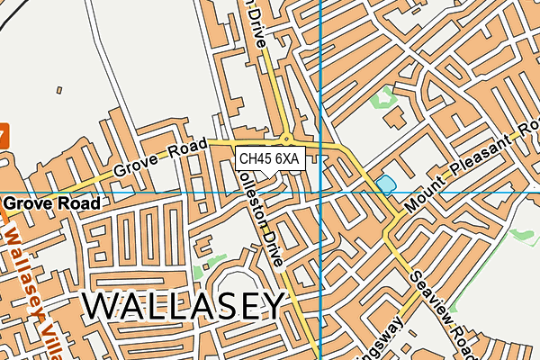 CH45 6XA map - OS VectorMap District (Ordnance Survey)