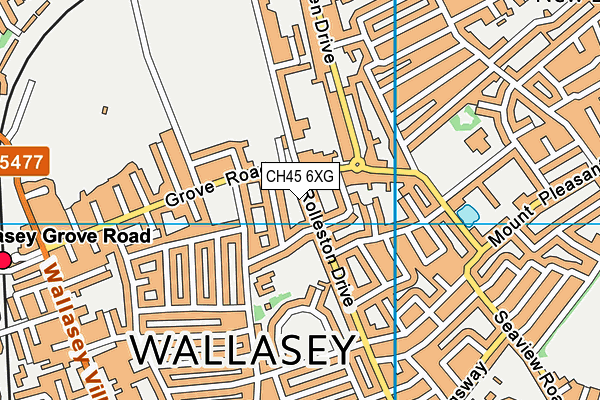 CH45 6XG map - OS VectorMap District (Ordnance Survey)