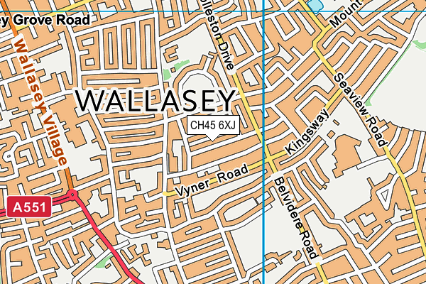 CH45 6XJ map - OS VectorMap District (Ordnance Survey)