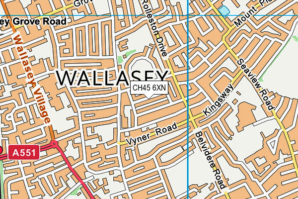 CH45 6XN map - OS VectorMap District (Ordnance Survey)