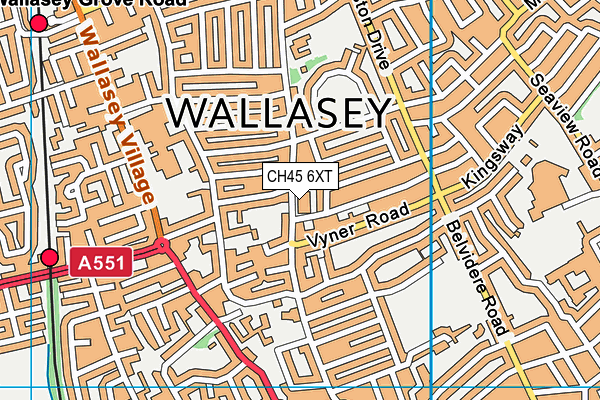 CH45 6XT map - OS VectorMap District (Ordnance Survey)