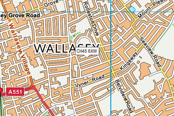 CH45 6XW map - OS VectorMap District (Ordnance Survey)