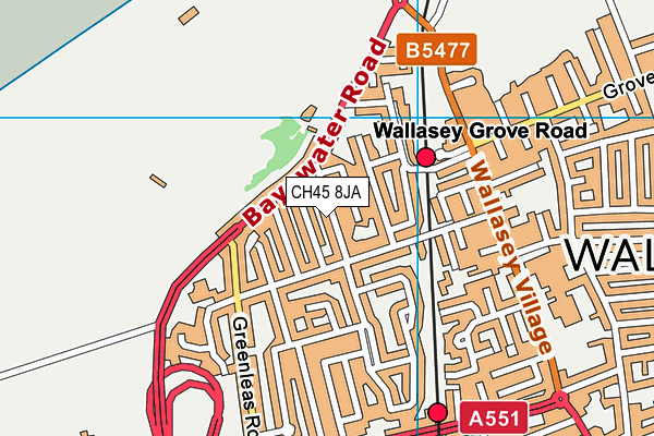 CH45 8JA map - OS VectorMap District (Ordnance Survey)