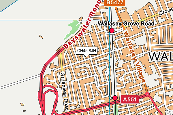 CH45 8JH map - OS VectorMap District (Ordnance Survey)