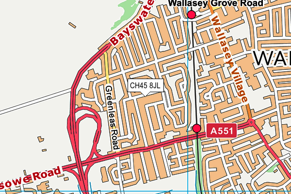 CH45 8JL map - OS VectorMap District (Ordnance Survey)