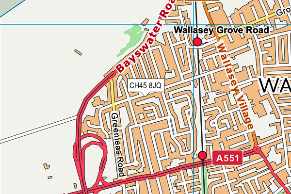 CH45 8JQ map - OS VectorMap District (Ordnance Survey)