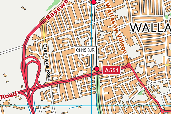 CH45 8JR map - OS VectorMap District (Ordnance Survey)