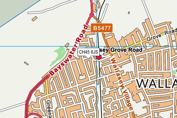 CH45 8JS map - OS VectorMap District (Ordnance Survey)