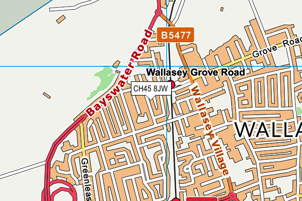 CH45 8JW map - OS VectorMap District (Ordnance Survey)