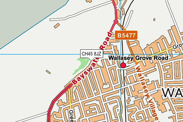 CH45 8JZ map - OS VectorMap District (Ordnance Survey)