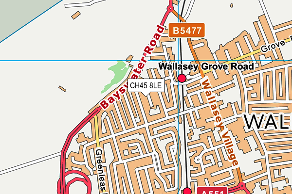 CH45 8LE map - OS VectorMap District (Ordnance Survey)