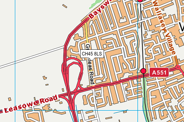 CH45 8LS map - OS VectorMap District (Ordnance Survey)