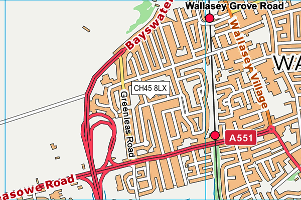 CH45 8LX map - OS VectorMap District (Ordnance Survey)