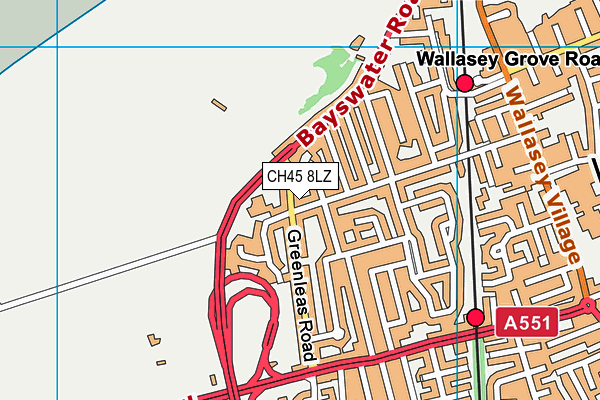 Greenleas Primary School map (CH45 8LZ) - OS VectorMap District (Ordnance Survey)