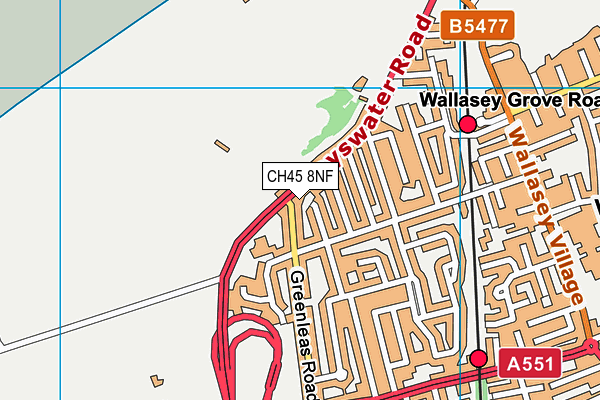 CH45 8NF map - OS VectorMap District (Ordnance Survey)