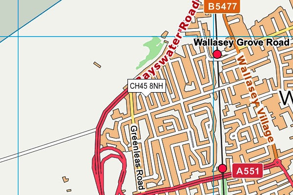 CH45 8NH map - OS VectorMap District (Ordnance Survey)