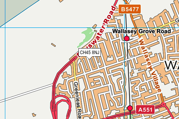 CH45 8NJ map - OS VectorMap District (Ordnance Survey)