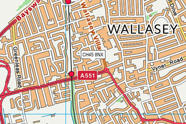 CH45 8NX map - OS VectorMap District (Ordnance Survey)