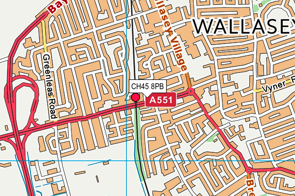 CH45 8PB map - OS VectorMap District (Ordnance Survey)