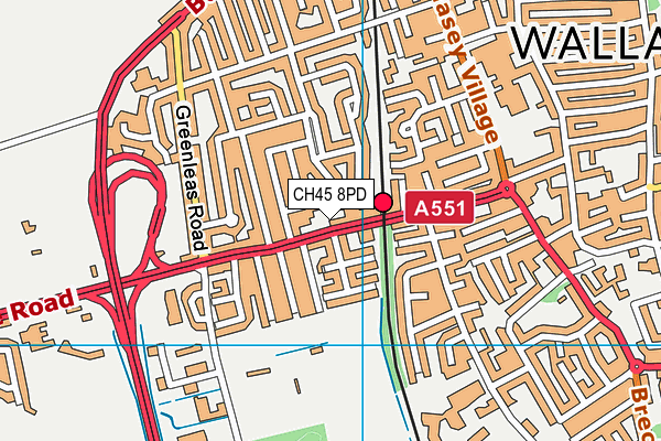 CH45 8PD map - OS VectorMap District (Ordnance Survey)