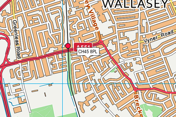 CH45 8PL map - OS VectorMap District (Ordnance Survey)