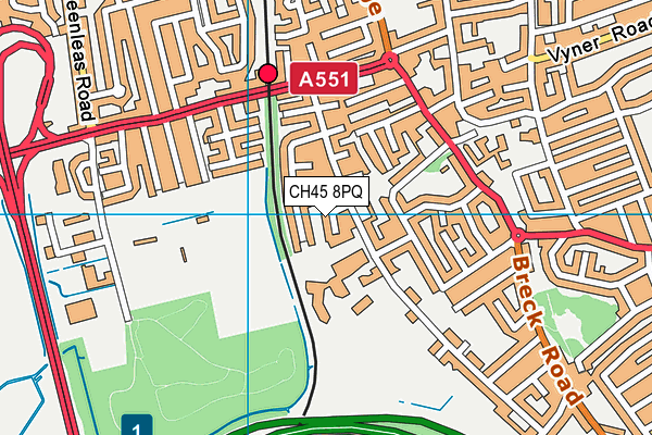 CH45 8PQ map - OS VectorMap District (Ordnance Survey)