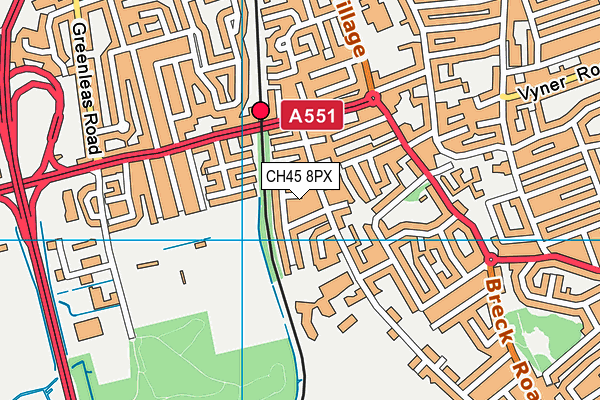 CH45 8PX map - OS VectorMap District (Ordnance Survey)