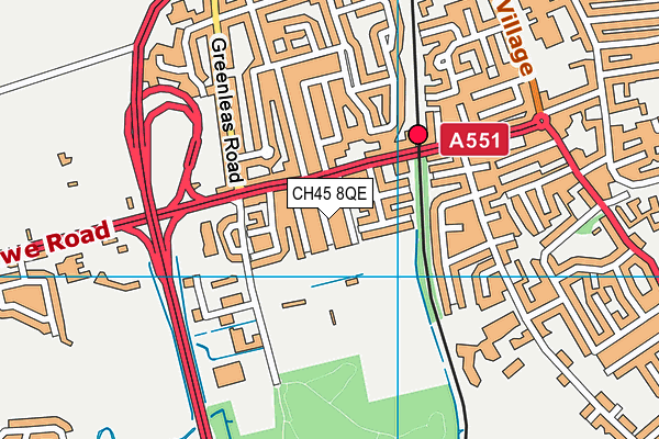 CH45 8QE map - OS VectorMap District (Ordnance Survey)