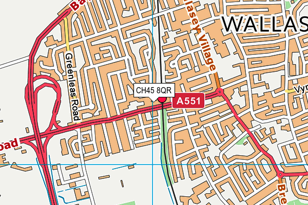 CH45 8QR map - OS VectorMap District (Ordnance Survey)