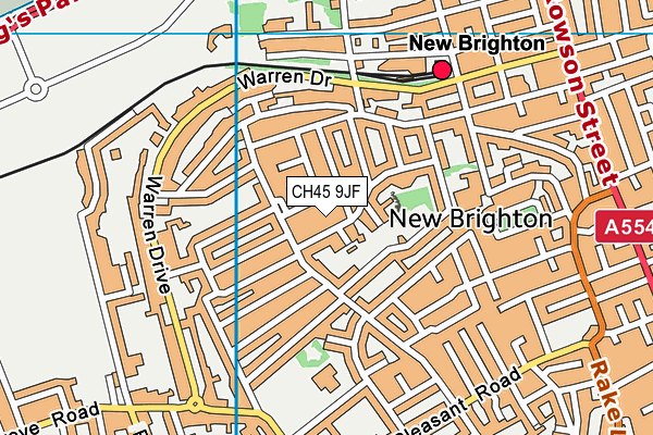 CH45 9JF map - OS VectorMap District (Ordnance Survey)