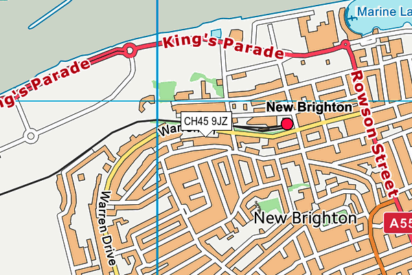 CH45 9JZ map - OS VectorMap District (Ordnance Survey)