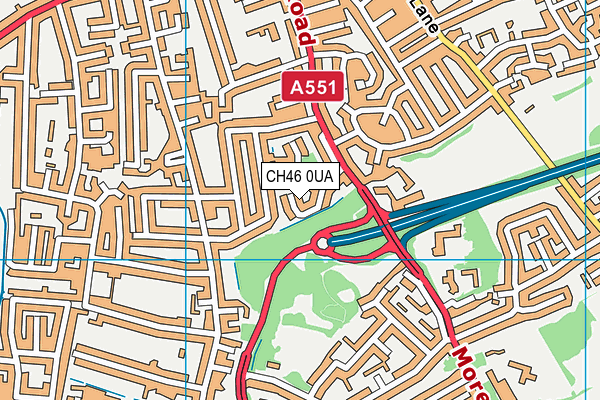 CH46 0UA map - OS VectorMap District (Ordnance Survey)