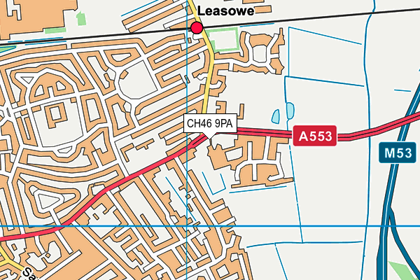 Clare Mount Specialist Sports College (Fender Lane) map (CH46 9PA) - OS VectorMap District (Ordnance Survey)
