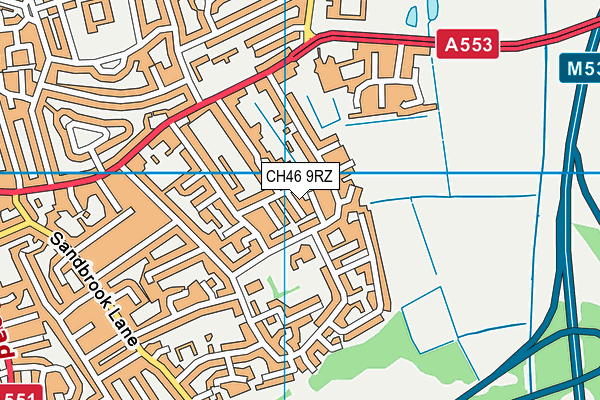 CH46 9RZ map - OS VectorMap District (Ordnance Survey)