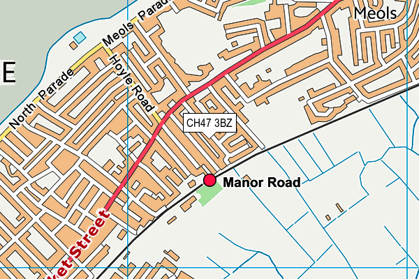 Sandringham Avenue Playing Fields map (CH47 3BZ) - OS VectorMap District (Ordnance Survey)