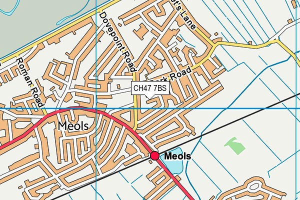 CH47 7BS map - OS VectorMap District (Ordnance Survey)