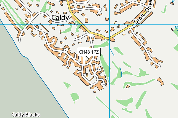 CH48 1PZ map - OS VectorMap District (Ordnance Survey)