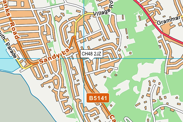 CH48 2JZ map - OS VectorMap District (Ordnance Survey)