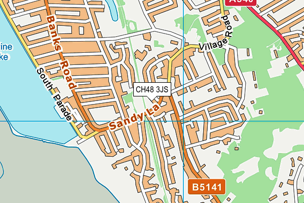 CH48 3JS map - OS VectorMap District (Ordnance Survey)