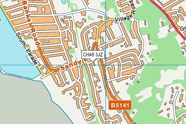 CH48 3JZ map - OS VectorMap District (Ordnance Survey)