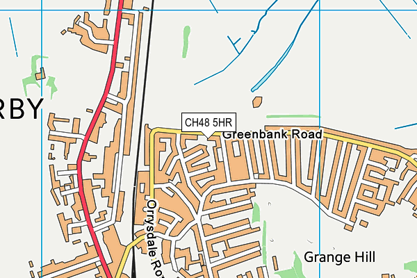 Greenbank Road Playing Field map (CH48 5HR) - OS VectorMap District (Ordnance Survey)