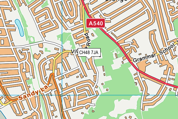 CH48 7JA map - OS VectorMap District (Ordnance Survey)