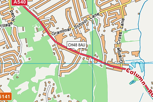 CH48 8AU map - OS VectorMap District (Ordnance Survey)